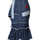 Dolce & Gabbana Blue Patchwork Layered Denim Midi Skirt