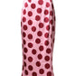 Dolce & Gabbana Pink Polka Dot Silk Pencil Cut Midi Skirt