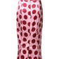 Dolce & Gabbana Pink Polka Dot Silk Pencil Cut Midi Skirt