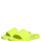Dolce & Gabbana Green Rubber Slides Sandals Beachwear Shoes