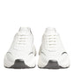 Dolce & Gabbana White Silver Daymaster Low Top Sneakers Shoes