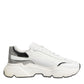 Dolce & Gabbana White Silver Daymaster Low Top Sneakers Shoes