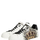 Dolce & Gabbana White Black Crown Low Top Sneakers Men  Shoes