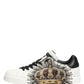 Dolce & Gabbana White Black Crown Low Top Sneakers Men  Shoes