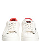 Dolce & Gabbana White Red Portofino Low Top Men Sneakers Shoes