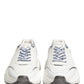 Dolce & Gabbana White Silver Daymaster Low Top Sneakers Shoes