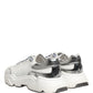 Dolce & Gabbana White Silver Daymaster Low Top Sneakers Shoes