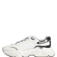 Dolce & Gabbana White Silver Daymaster Low Top Sneakers Shoes
