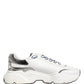 Dolce & Gabbana White Silver Daymaster Low Top Sneakers Shoes