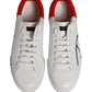 Dolce & Gabbana White Red Portofino Low Top Men Sneakers Shoes