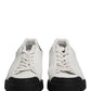 Dolce & Gabbana Black White Leather Low Top Sneakers Shoes