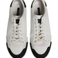 Dolce & Gabbana Black White Leather Low Top Sneakers Shoes