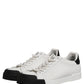 Dolce & Gabbana Black White Leather Low Top Sneakers Shoes