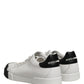 Dolce & Gabbana Black White Leather Low Top Sneakers Shoes