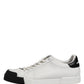 Dolce & Gabbana Black White Leather Low Top Sneakers Shoes