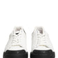 Dolce & Gabbana Black White Leather Low Top Sneakers Shoes