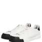 Dolce & Gabbana Black White Leather Low Top Sneakers Shoes