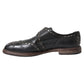 Dolce & Gabbana Black Leather Monk Strap Studded Dress Shoes