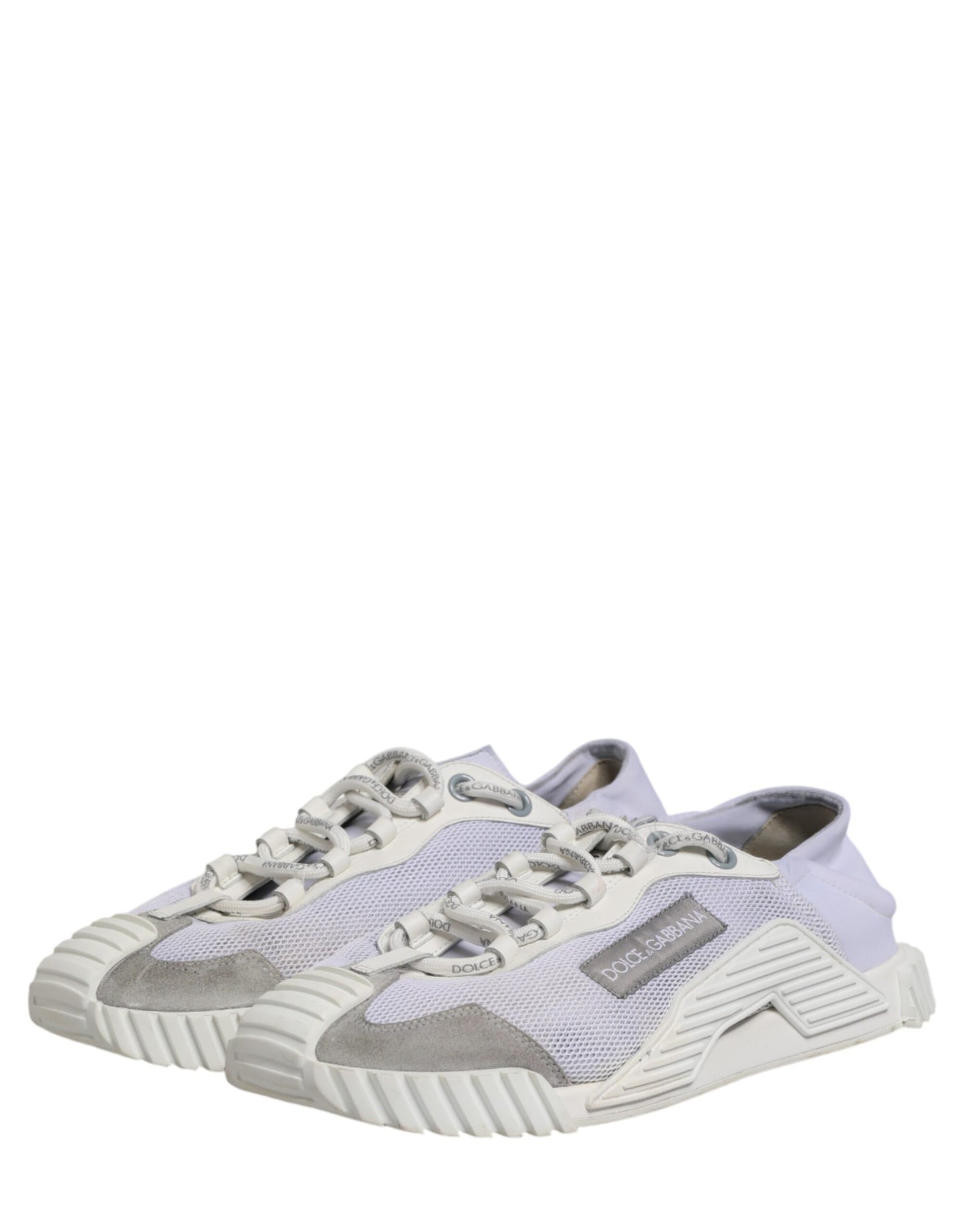 Dolce & Gabbana White Lace Up Low Top NS1 Sneakers Men Shoes