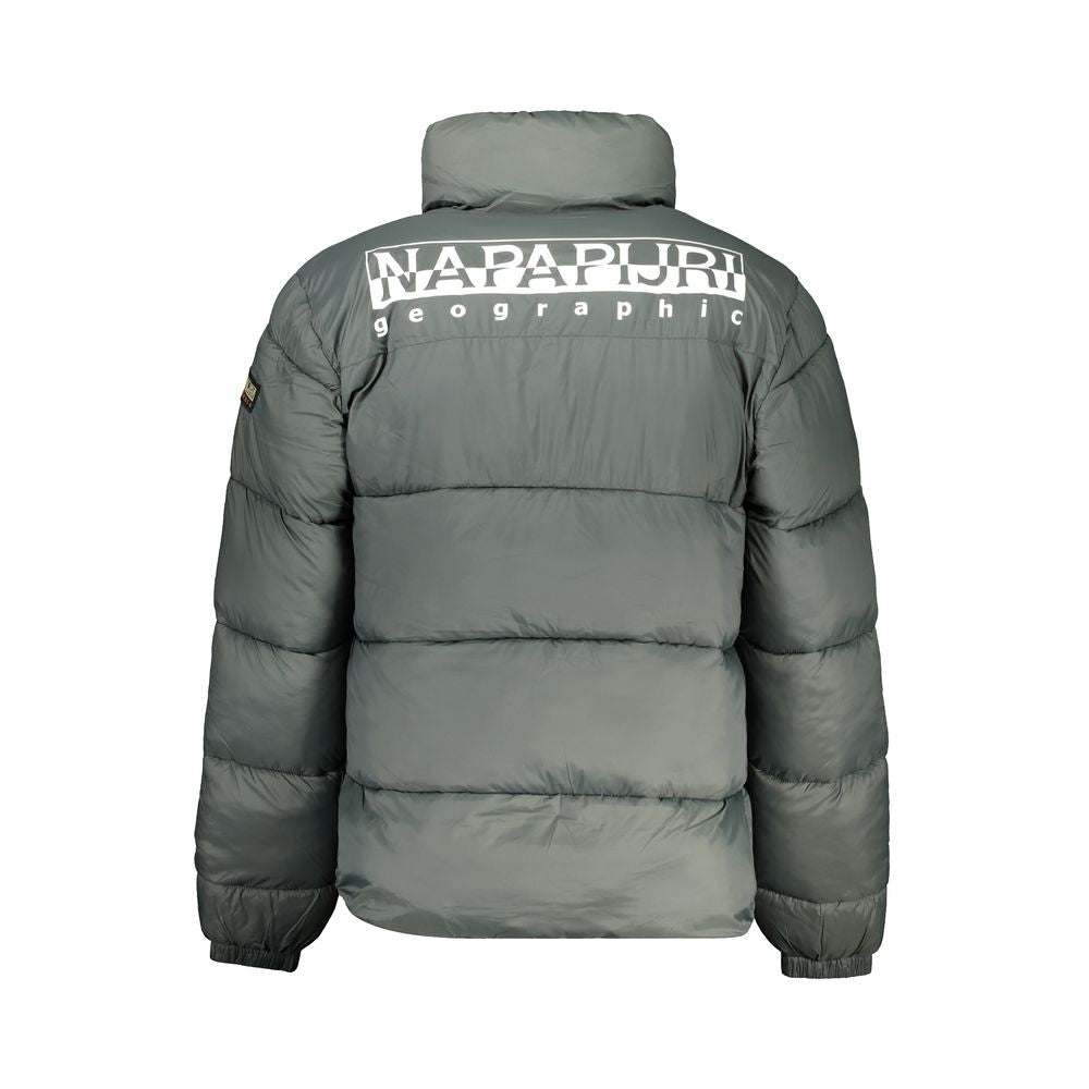 Napapijri Green Polyamide Jackets & Coat Mens Jacket
