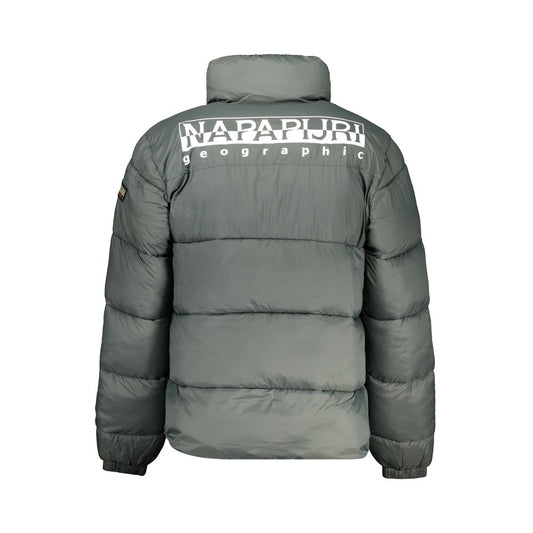 Napapijri Green Polyamide Jackets & Coat Mens Jacket