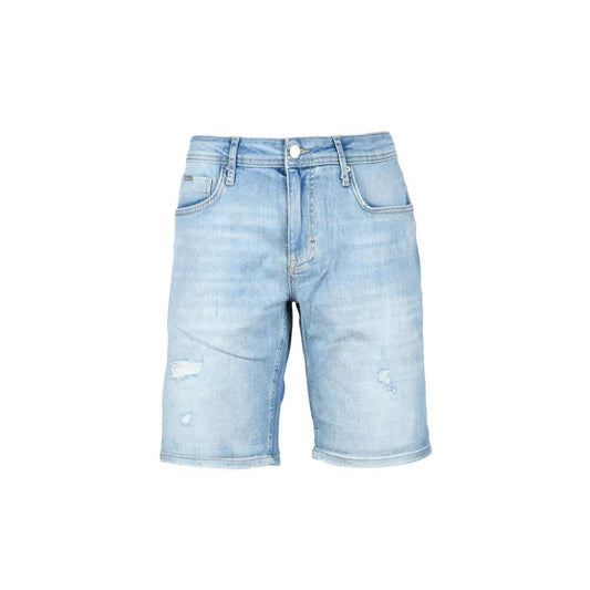 Antony Morato Blue Cotton Bermuda Shorts Mens Shorts