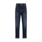 Brunello Cucinelli Blue Cotton Straight-Leg Jeans
