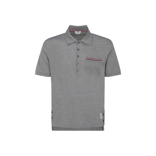 Thom Browne Gray Cotton Polo Shirt Mens T-Shirt