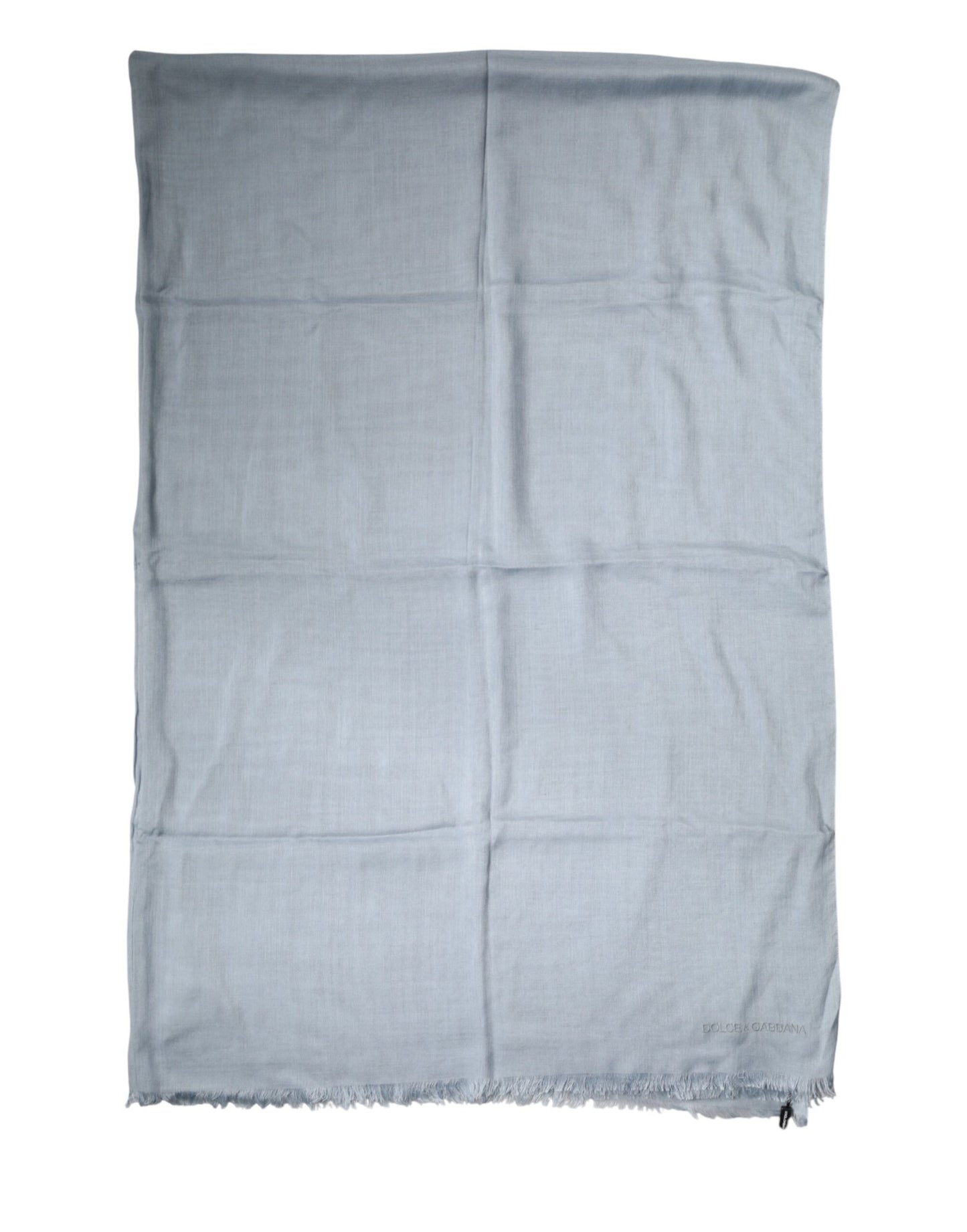 Dolce & Gabbana Light Blue Cashmere Knitted Shawl