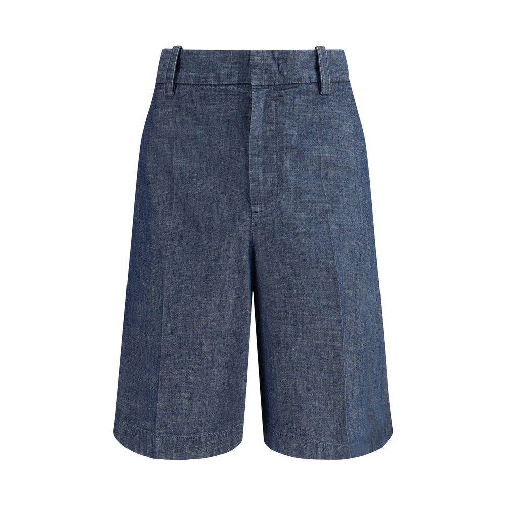 Jil Sander Blue Cotton Bermuda Shorts Mens Shorts