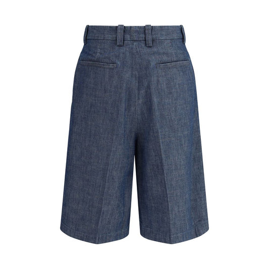 Jil Sander Blue Cotton Bermuda Shorts Mens Shorts