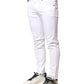Dolce & Gabbana White Cotton Stretch Skinny Denim Men Jeans