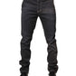 Jeckerson Dark Gray Mid Waist Skinny Fit Men Denim Trouser Jeans