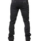 Jeckerson Dark Gray Mid Waist Skinny Fit Men Denim Trouser Jeans