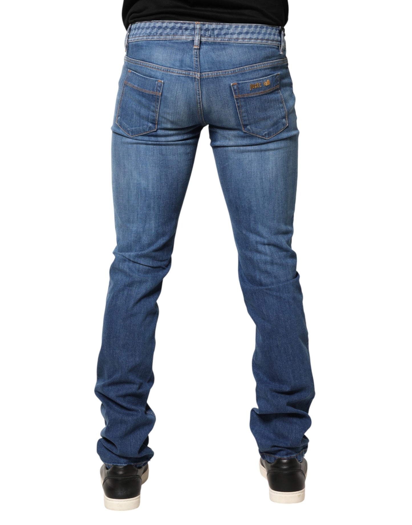 Just Cavalli Blue Washed Mid Waist Skinny Denim Trouser Jeans