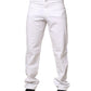 Fred Perry White Cotton Mid Waist Straight Men Denim Jeans