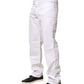 Fred Perry White Cotton Mid Waist Straight Men Denim Jeans