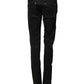 Karl Lagerfeld Black Tattered Men Skinny Denim Trouser Jeans