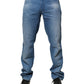 Verri Blue Washed Cotton Skinny Fit Men Denim Trouser Jeans
