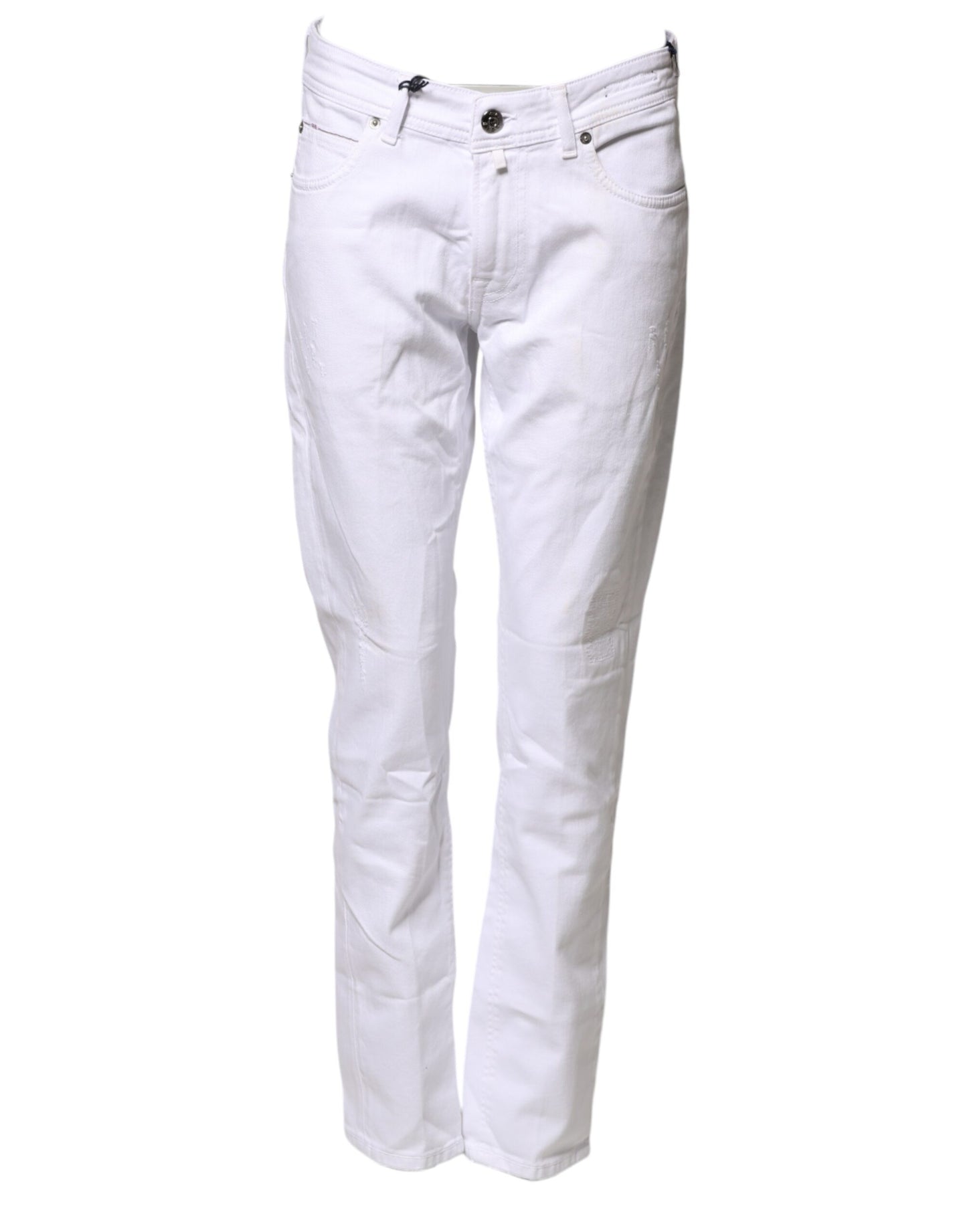 Briglia 1949 White Cotton Straight Fit Men Denim Trouser Jeans