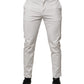 Daniele Alessandrini White Cotton Mid Waist Skinny Men Denim Jeans