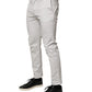 Daniele Alessandrini White Cotton Mid Waist Skinny Men Denim Jeans