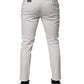 Daniele Alessandrini White Cotton Mid Waist Skinny Men Denim Jeans