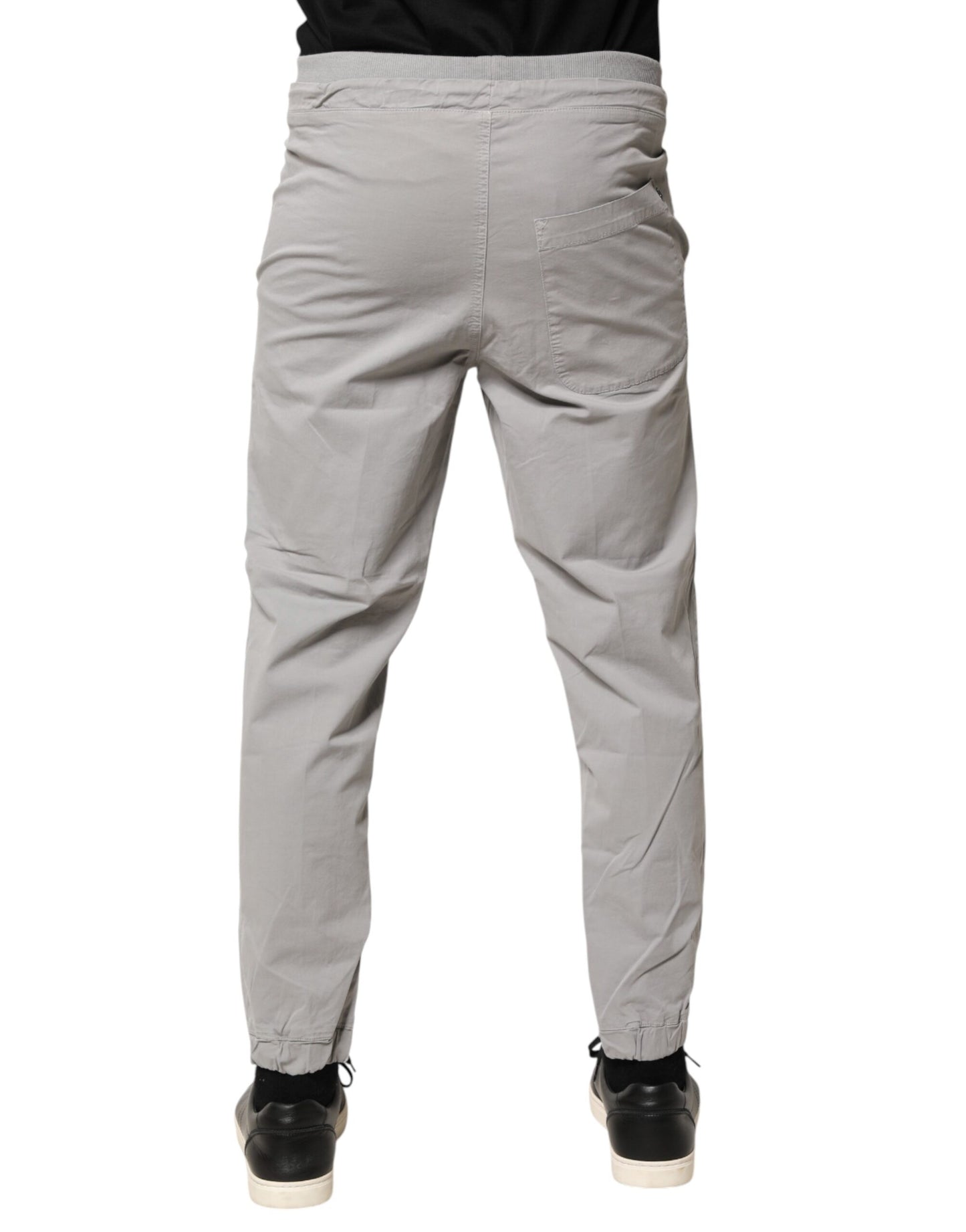 Dondup Light Gray Cotton Mid Waist Skinny Men Jogger Trouser Pants