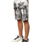 Dolce & Gabbana White Japanese Asian Print Silk Bermuda Shorts Mens Shorts
