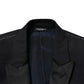 Dolce & Gabbana Black Wool Single Breasted 3 Piece Men Suit Mens Suit