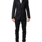 Dolce & Gabbana Black Wool Single Breasted 3 Piece Men Suit Mens Suit