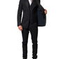 Dolce & Gabbana Black Wool Single Breasted 3 Piece Men Suit Mens Suit