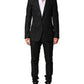 Dolce & Gabbana Black Brocade Single Breasted 2 Piece Suit Mens Suit