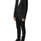 Dolce & Gabbana Black Brocade Single Breasted 2 Piece Suit Mens Suit